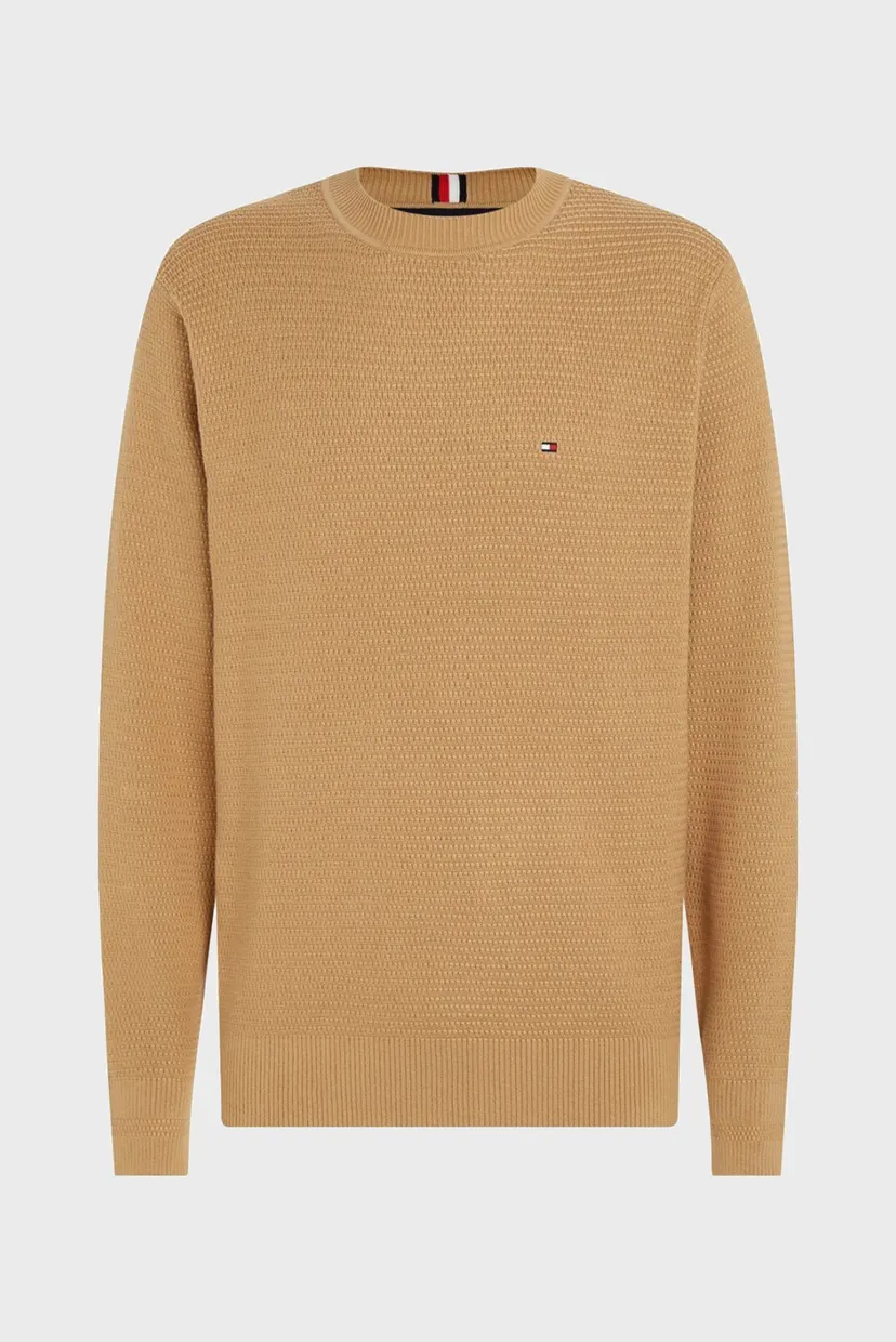 Чоловічий бежевий джемпер INTERLACED STRUCTURE CREW NECK 5