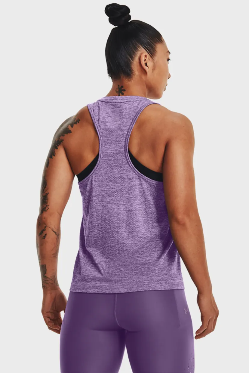 Женская фиолетовая майка UA Seamless Stride Singlet 3