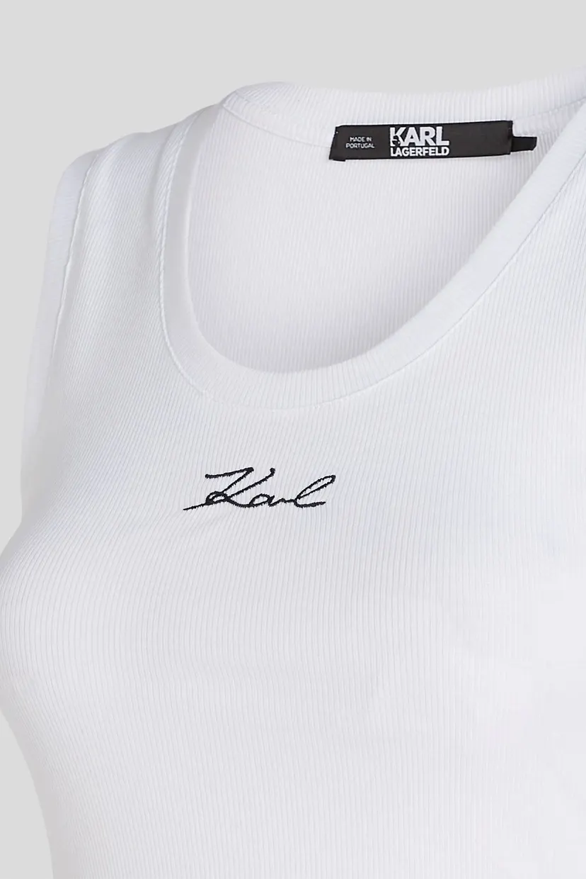 Женская белая майка LOGO RIB TANK TOP 5