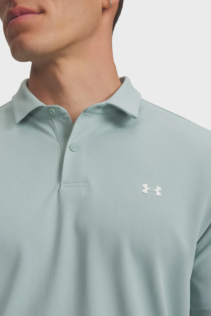Чоловіче м'ятне поло UA T2G Pique Polo-BLU 3