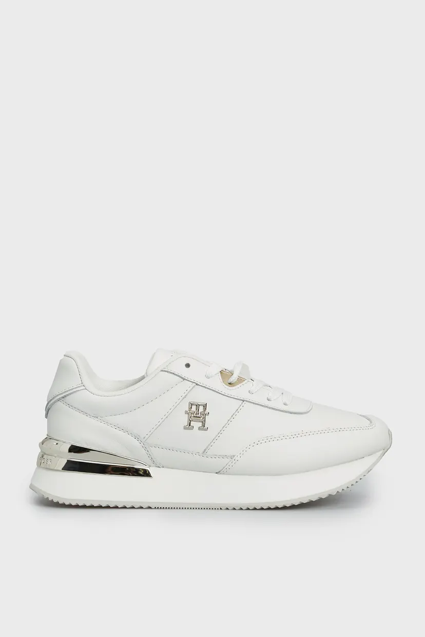 hytm様 Жіночі білі шкіряні кросівки TH ELEVATED FEMININE RUNNER HW Tommy