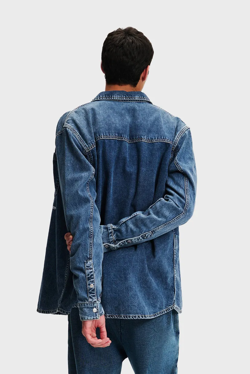 Мужская синяя джинсовая рубашка klj regular denim shirt 3