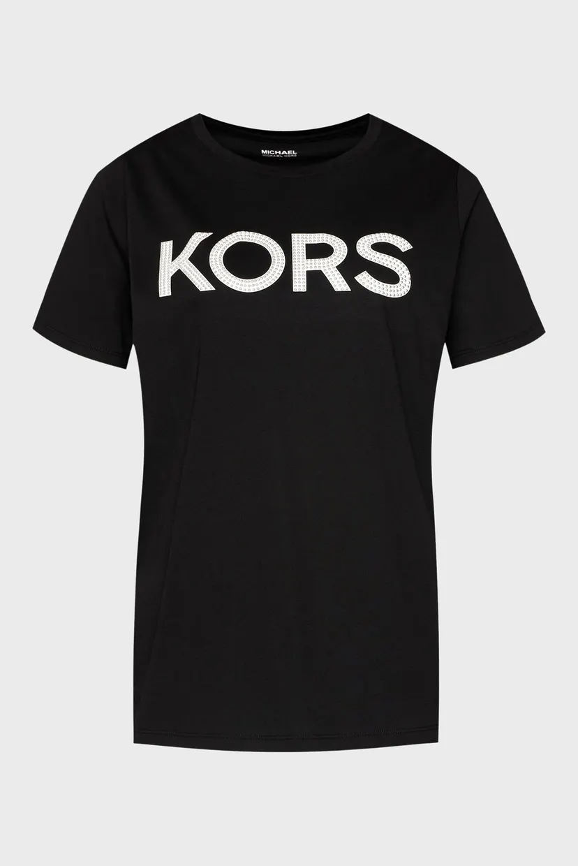 Жіноча чорна футболка KORS STUD SMRCAMP TEE 5