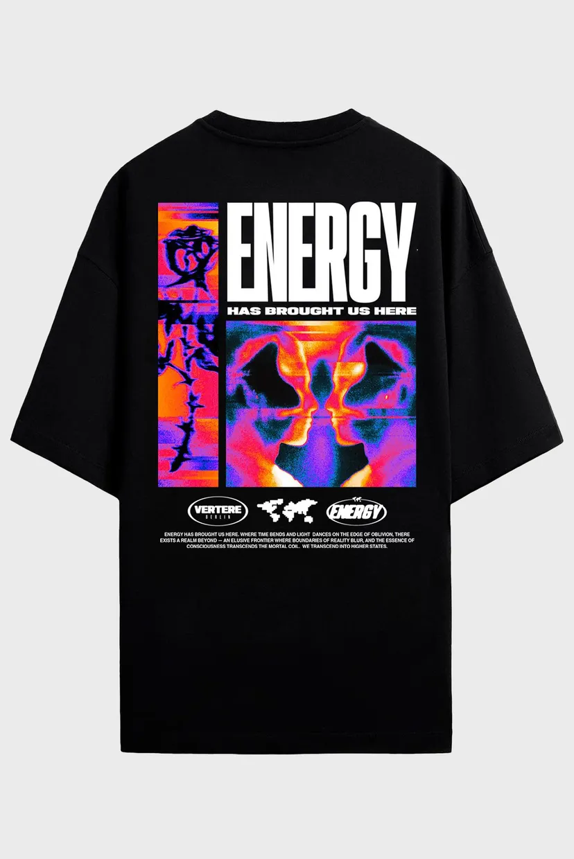 Чорна футболка ENERGY (унісекс) 8