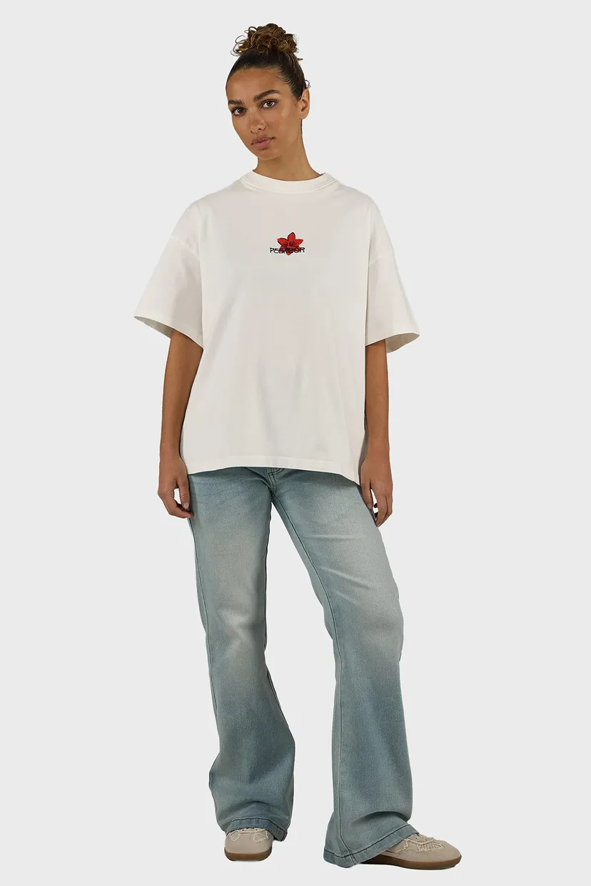 Женская белая футболка Modra Heavy Oversized 3