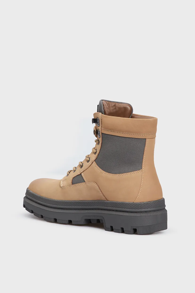 Мужские бежевые нубуковые ботинки Arron Lace Mid M 4
