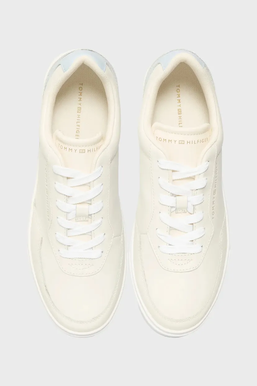 Женские белые кожаные сникерсы CASUAL CUPSOLE 4