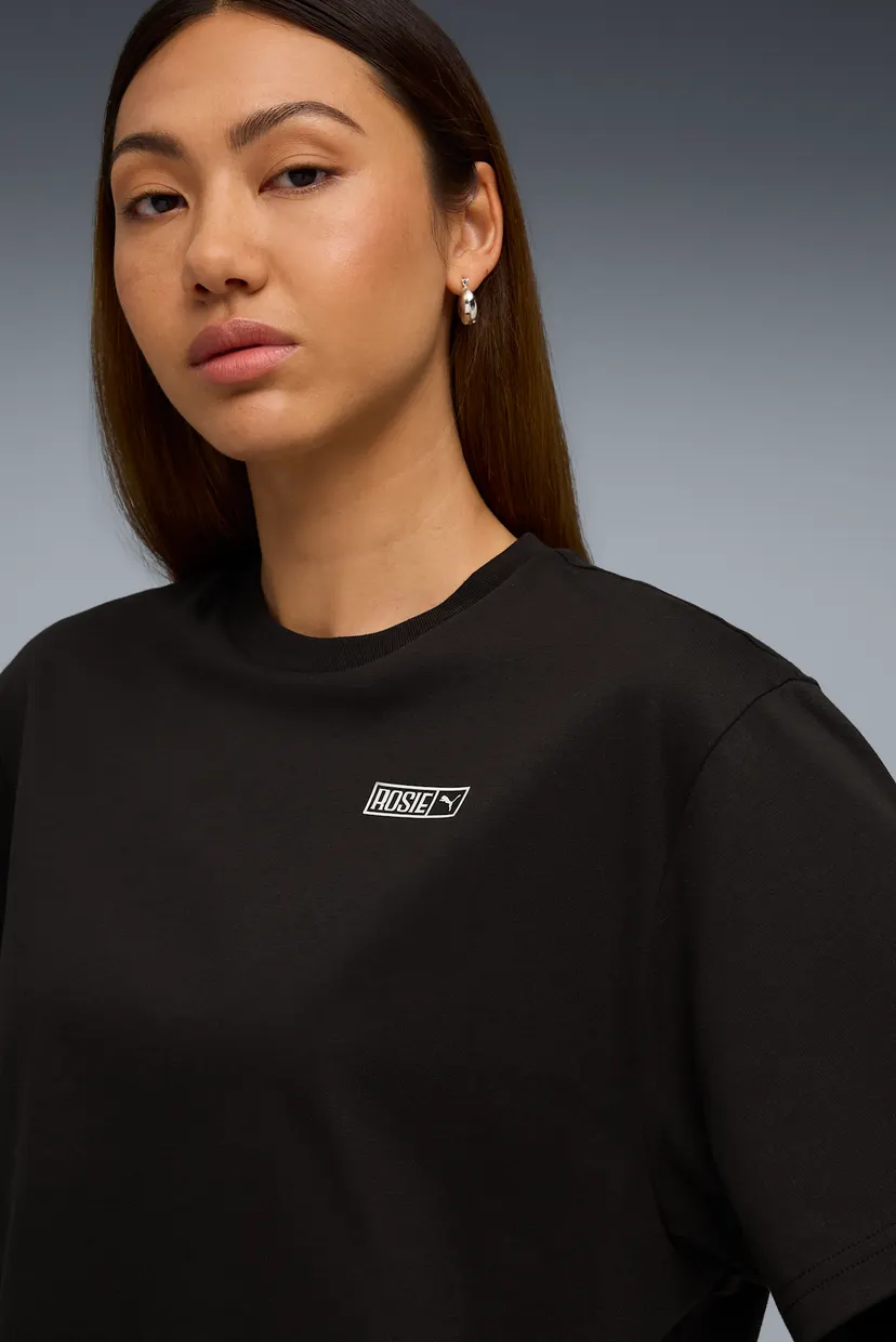 Женская черная футболка PUMA x ROSÉ Tee Women 4