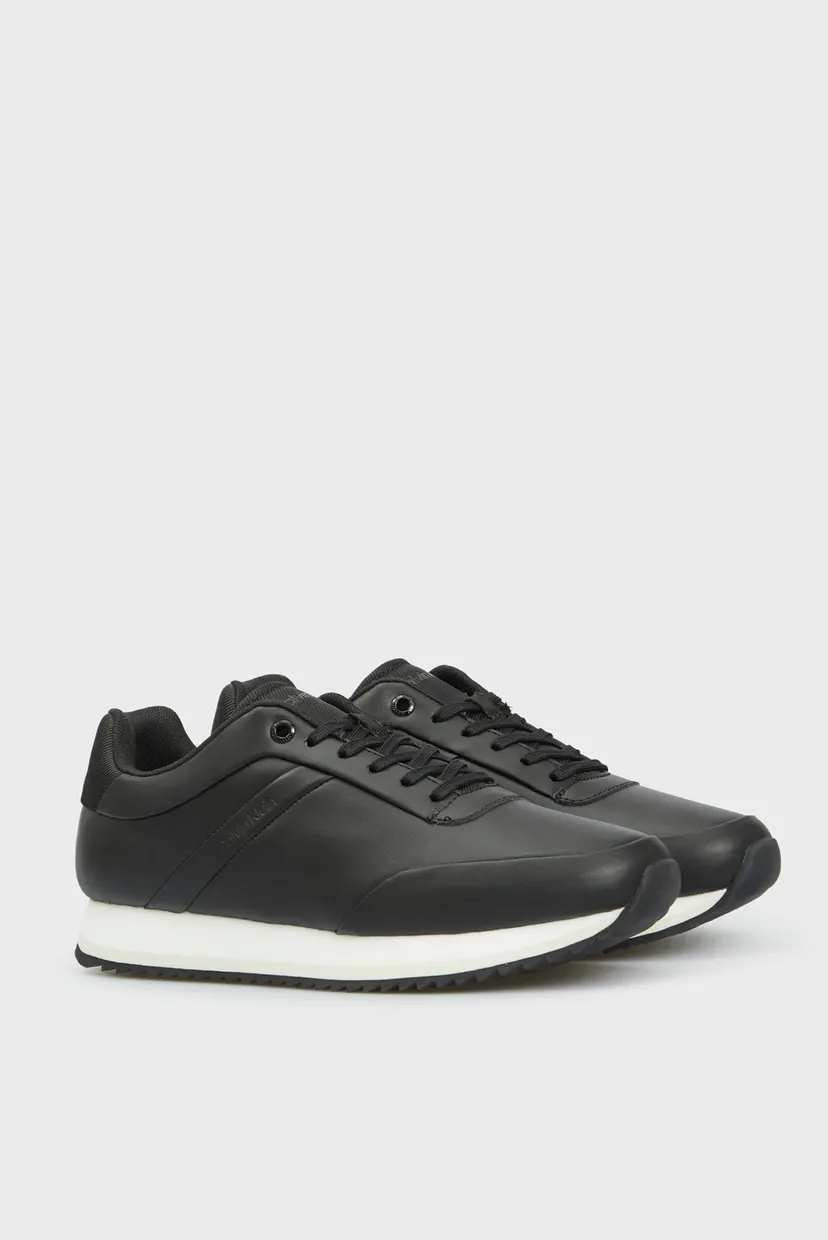 Женские черные кожаные кроссовки RUNNER LACE UP LTH 3