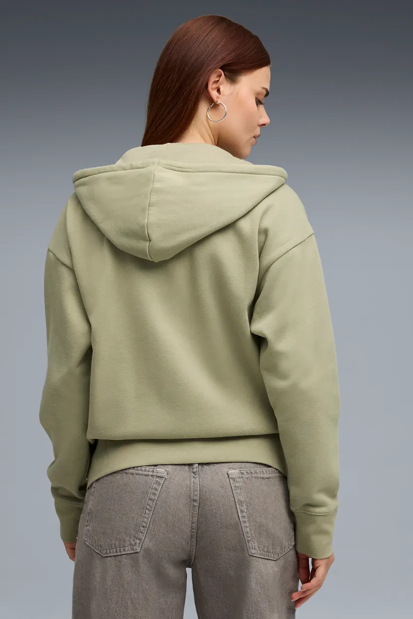 Жіноче оливкове худі HER Relaxed Full-Zip Hoodie Women 3