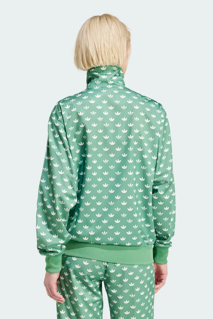 Женская зеленая спортивная кофта с узором Monogram Firebird adidas