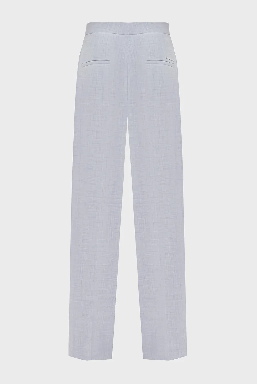 Женские светло-серые шерстяные брюки WOOL BLEND STRAIGHT LEG 7
