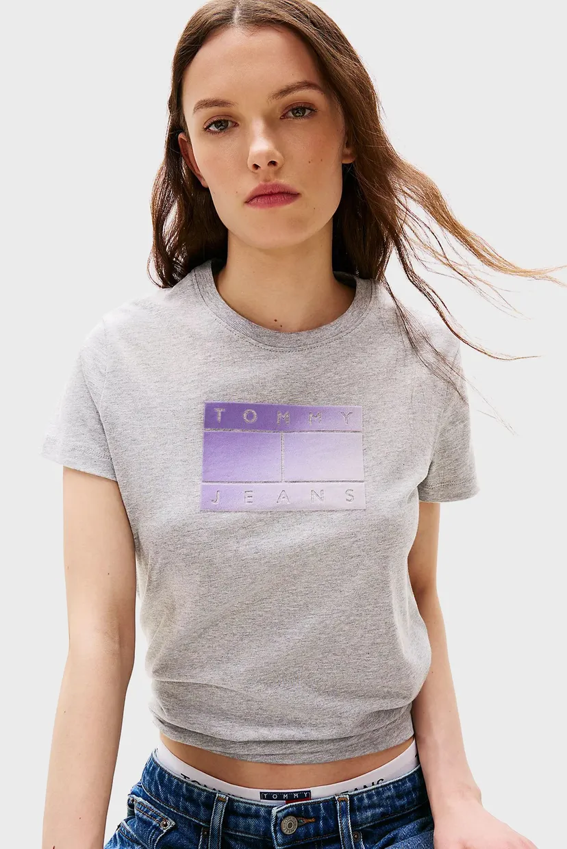 Женская серая футболка GRADIENT FLAG 4