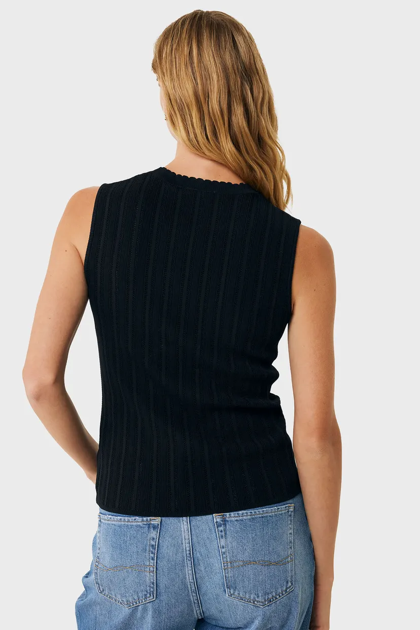 Женский черный топ LILY Classic ajour tanktop 3