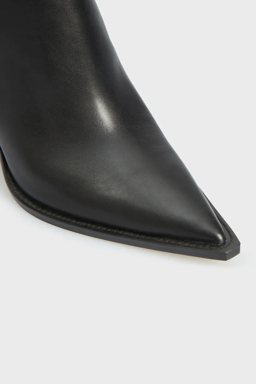 Жіночі чорні шкіряні ковбойки LENI BOOTIE 4
