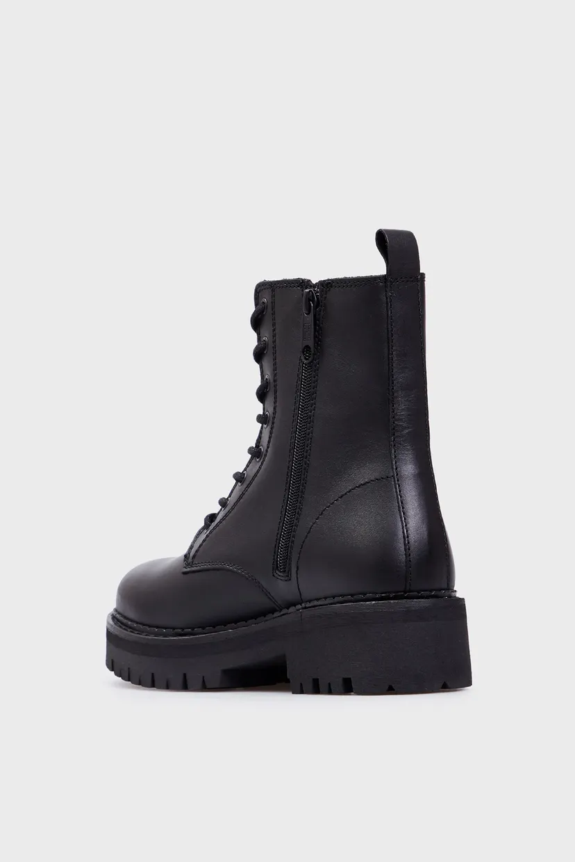 Жіночі чорні шкіряні черевики TJW URBAN LACE UP BOOT 4