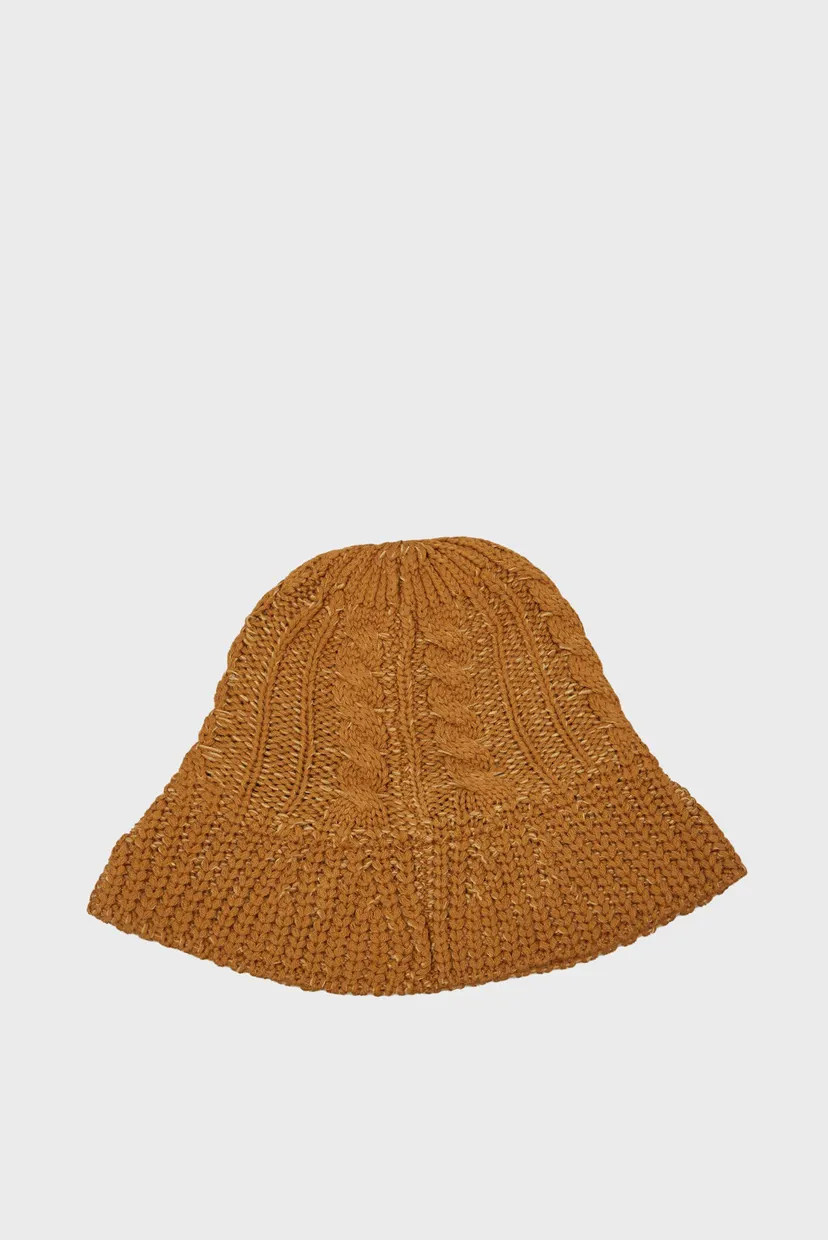 Женская горчичная панама KNITTED BELL HAT 3
