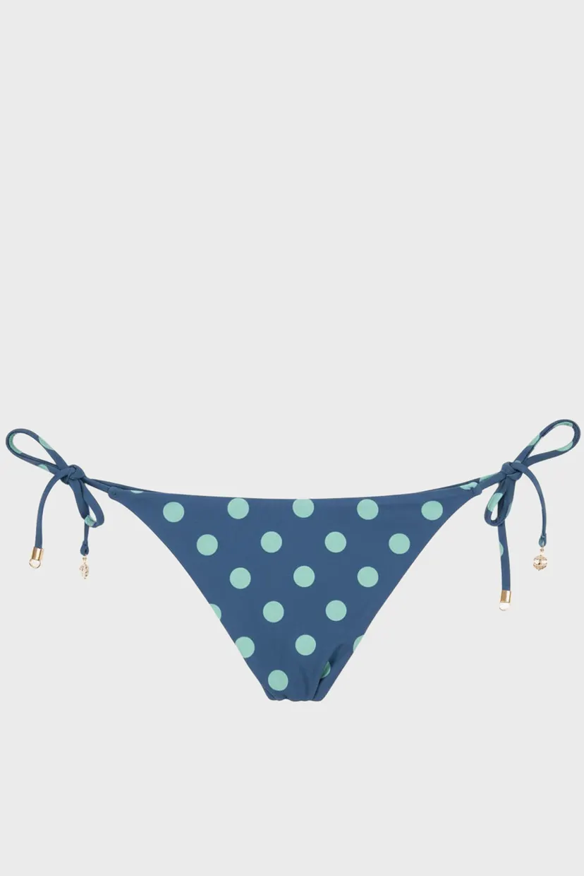 Жіночі темно-сині трусики від купальника у горошок 5