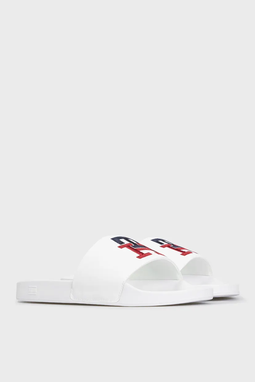 Чоловічі білі слайдери TH RAISED EMBROIDERY POOL SLIDE 3