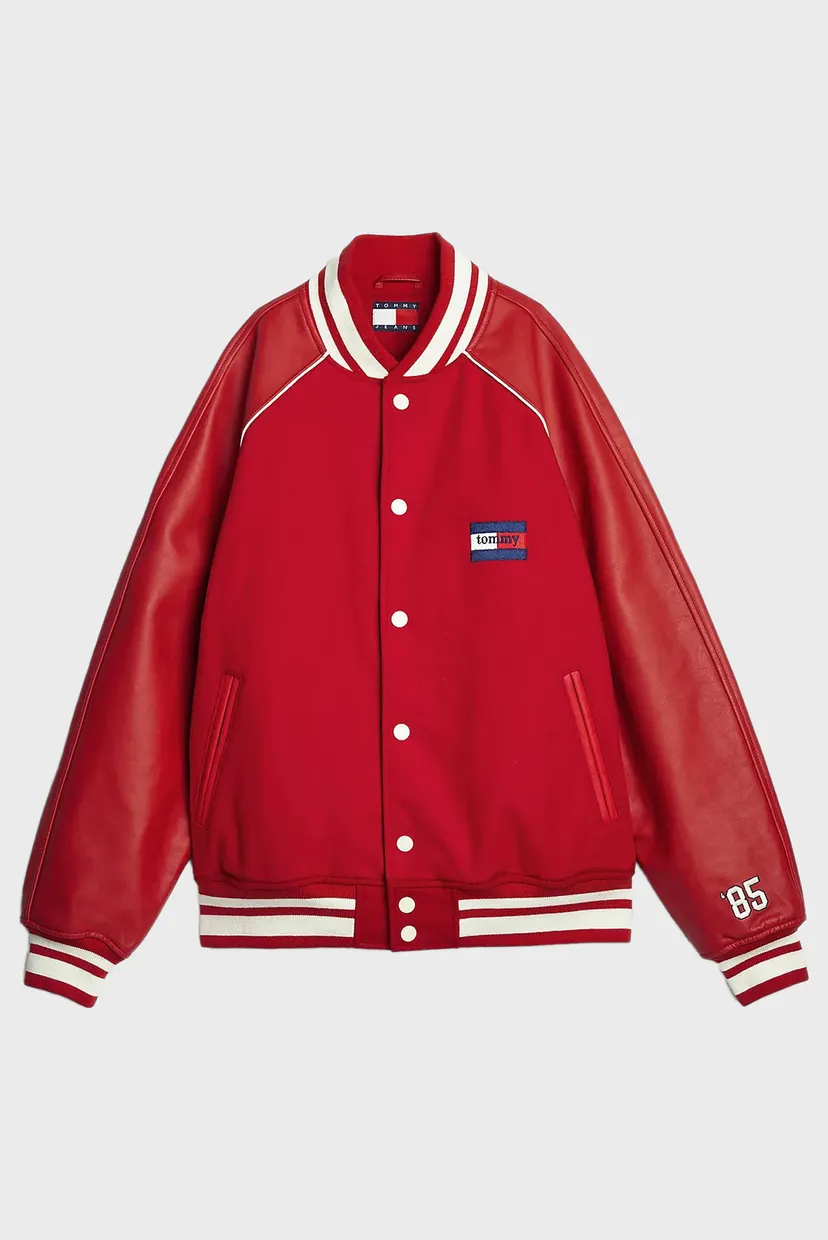 Червоний вовняний бомбер TJCU WOOL VARSITY JACKET (унісекс) 10