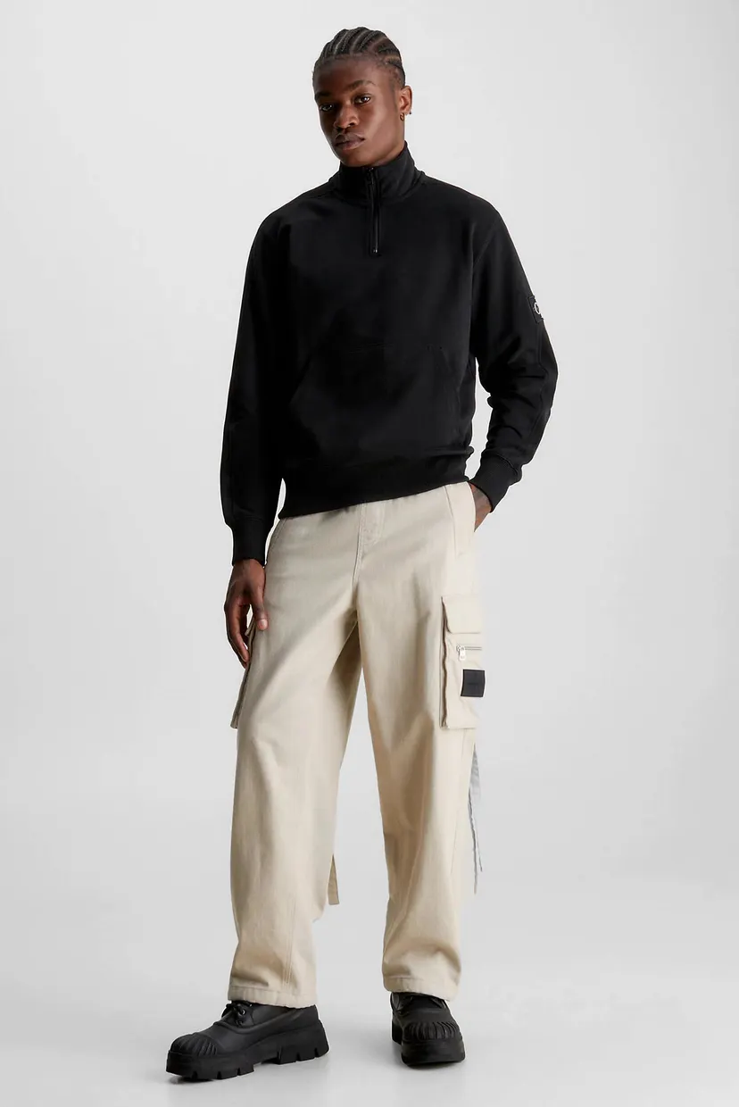 Мужская черная спортивная кофта BADGE HALF ZIP HWK Calvin Klein