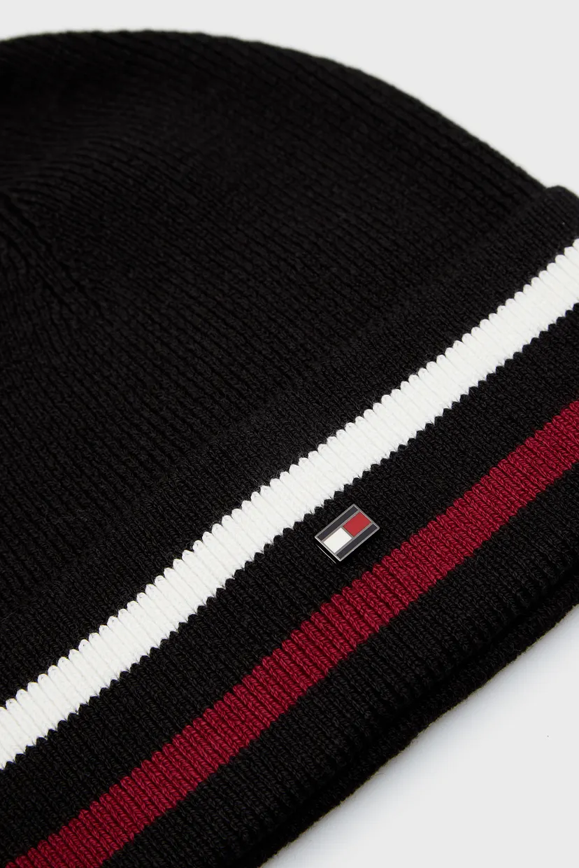 Чоловіча чорна шапка ELEVATED WOOL FLAG BEANIE 3