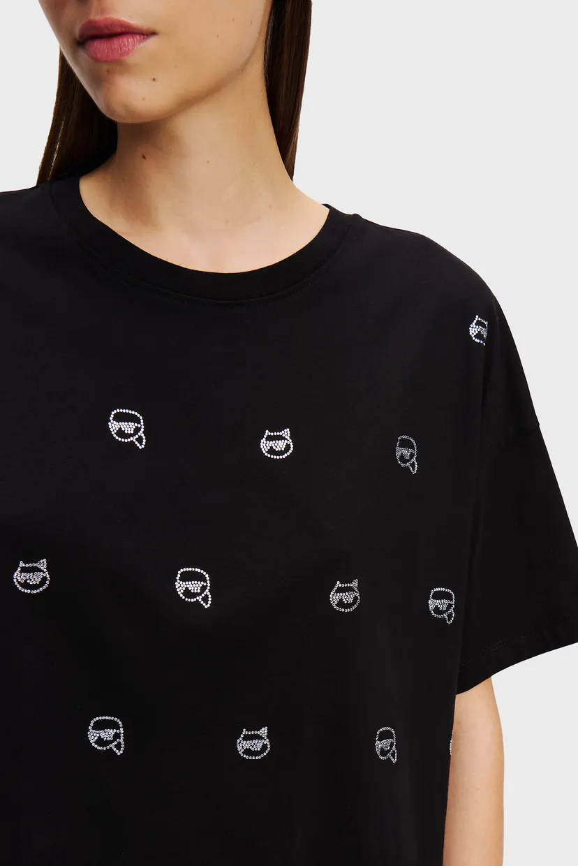 Женская черная футболка с узором IKONIK 2.0 4