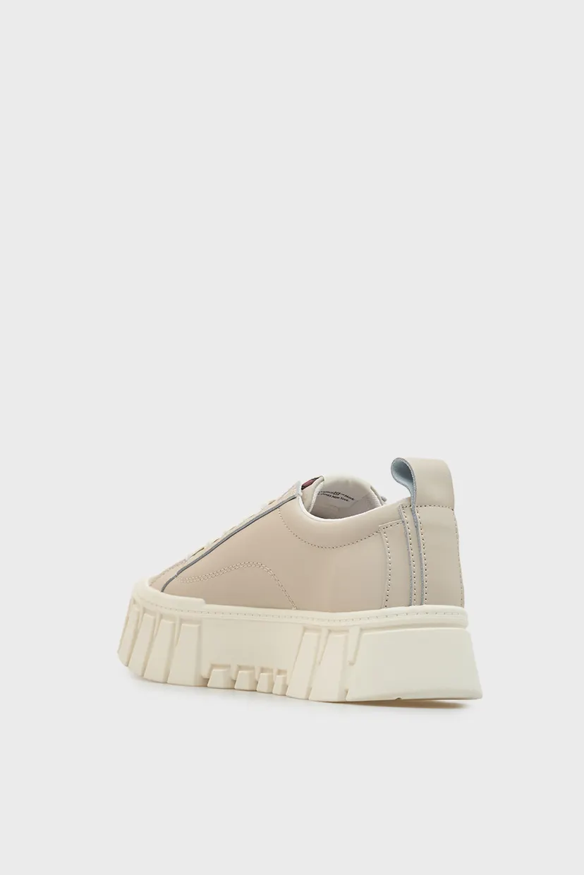 Жіночі бежеві шкіряні снікерси FLATFORM 5