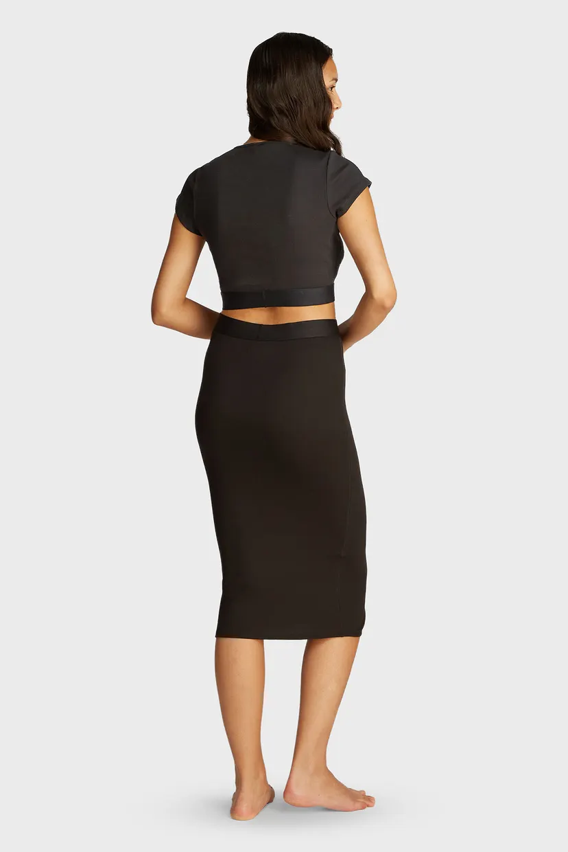 Жіночий чорний топ RIB CROP TEE 3
