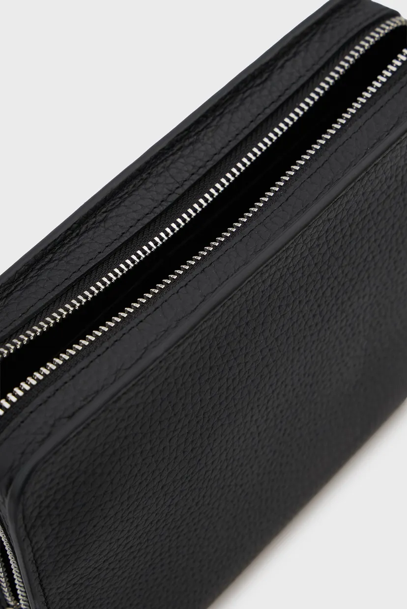 Чоловіча чорна шкіряна борсета FOIL EMBOSS POUCH 5