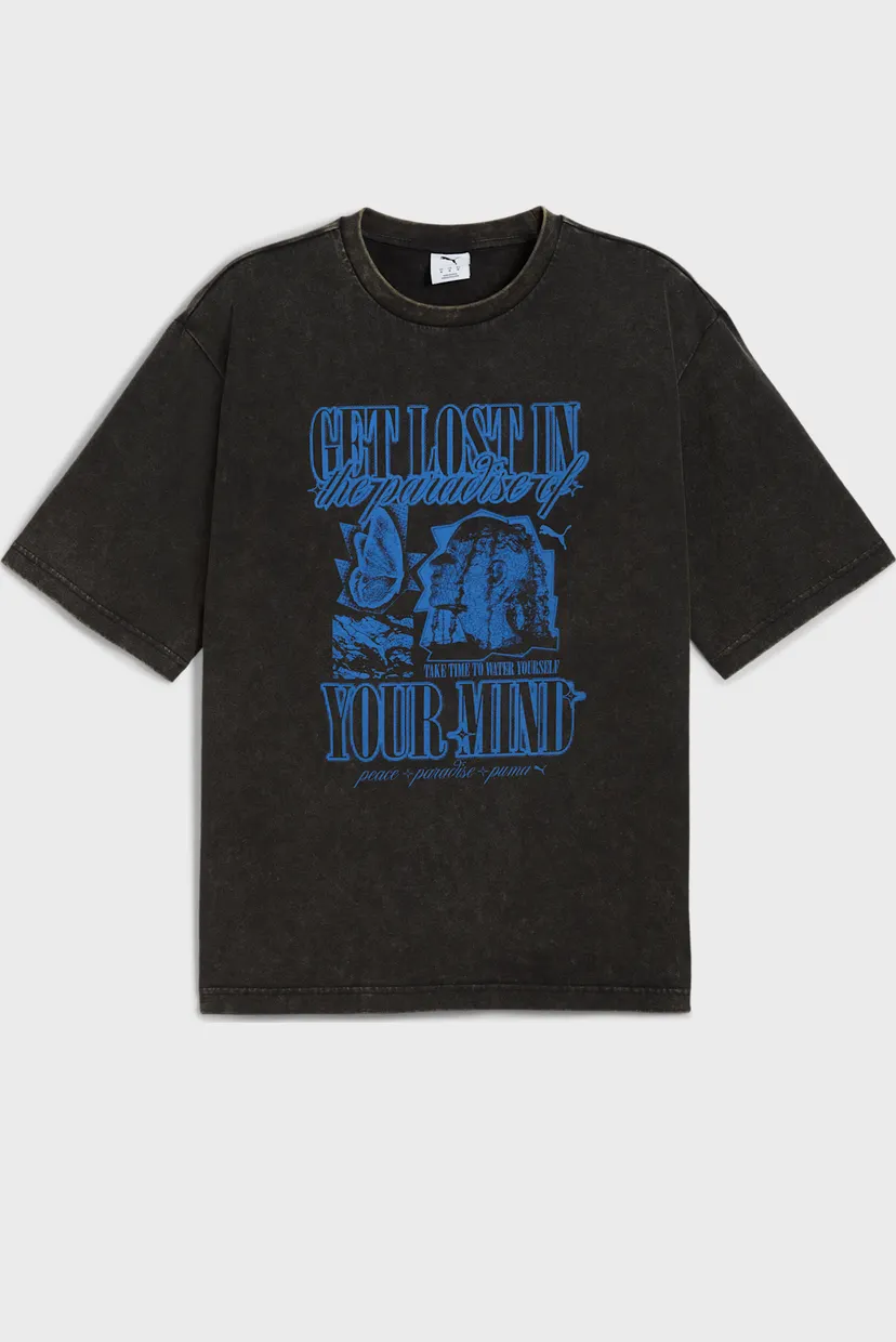 Чоловіча чорна футболка Graphic Paradise Mindset Washed Boxy Tee Men 4