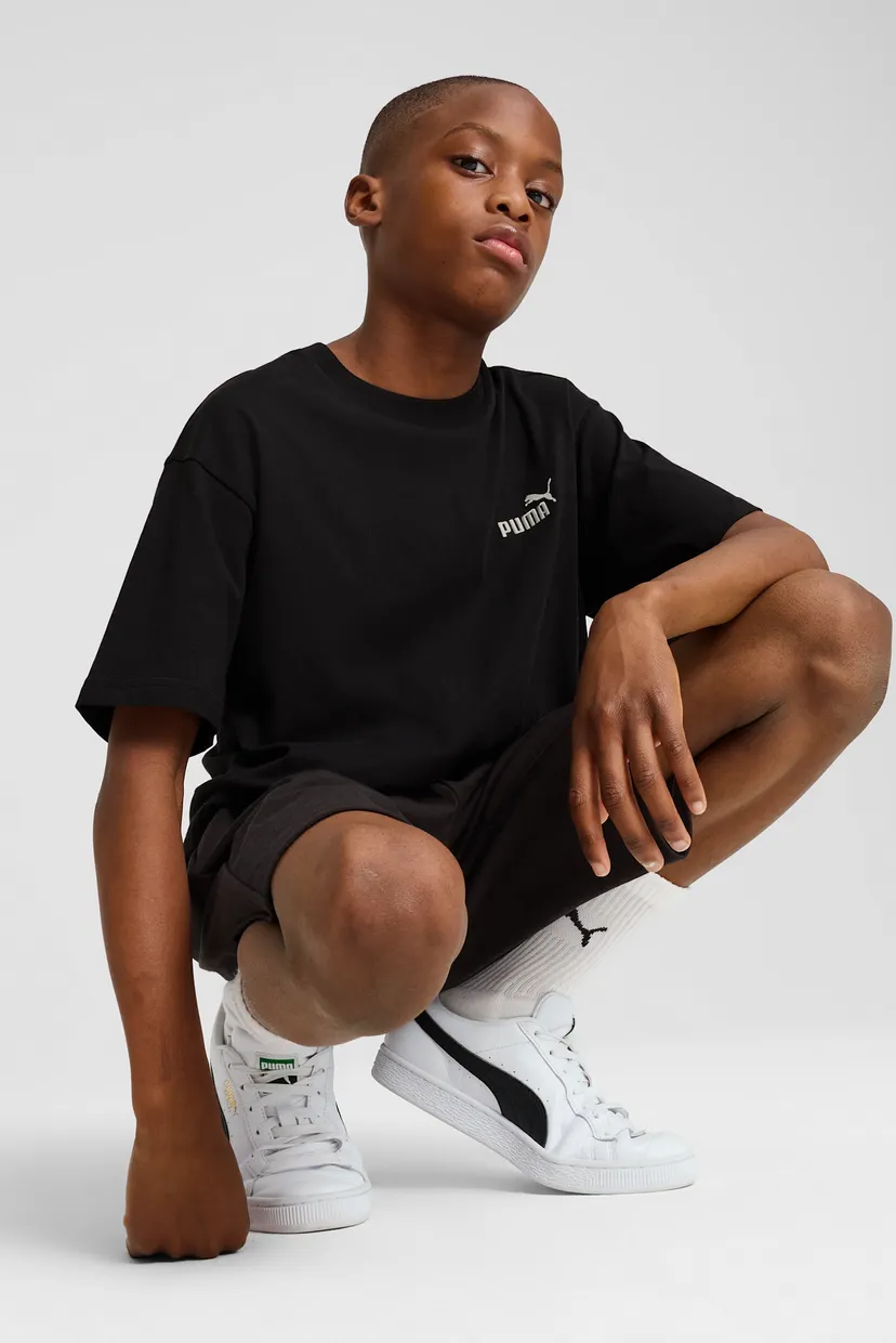 Дитяча чорна футболка ESS Small No. 1 Logo Relaxed Tee Youth 3