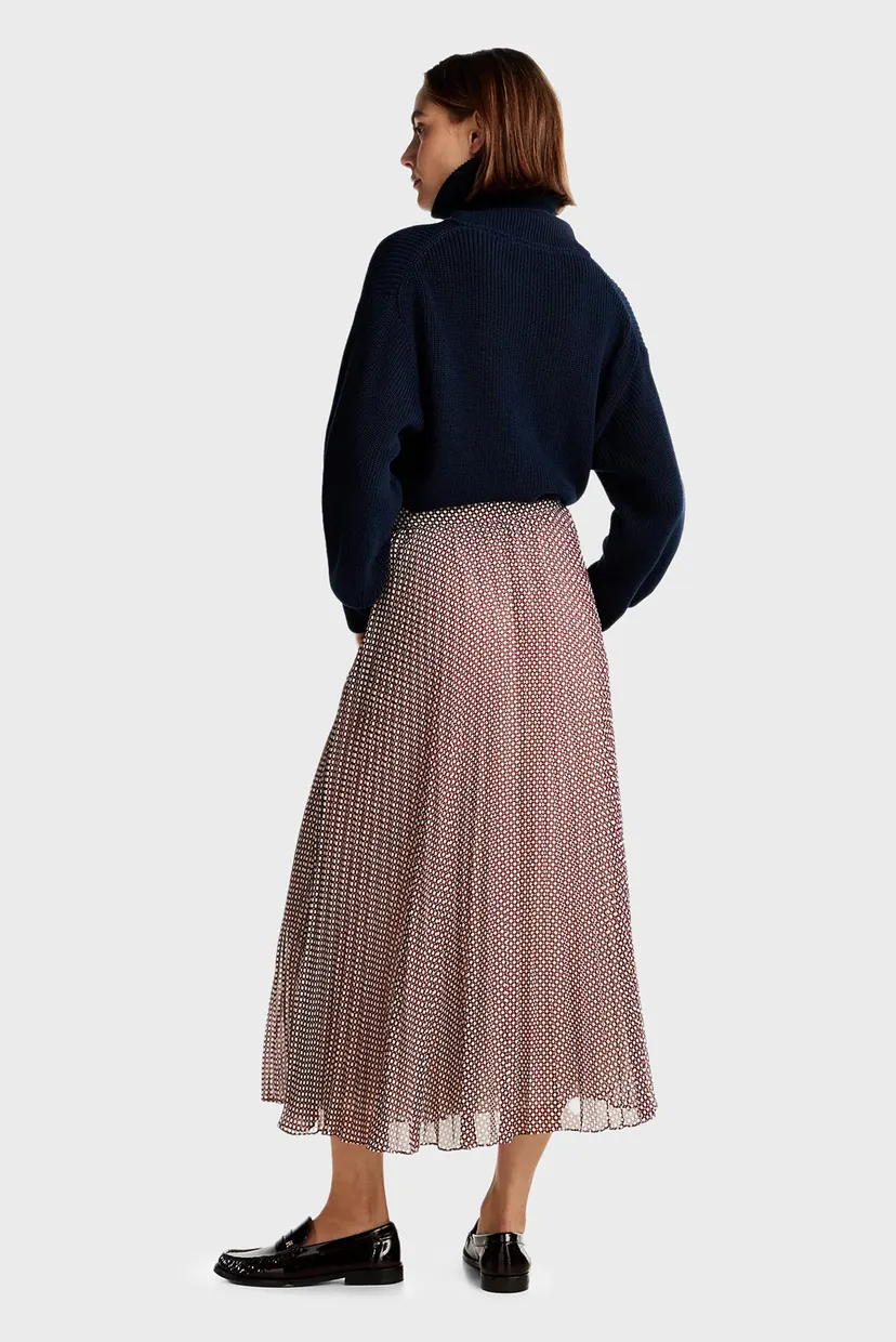 Женская плиссированная юбка с узором RUFFLE SUNRAY PLEATED LONG SKIRT 3