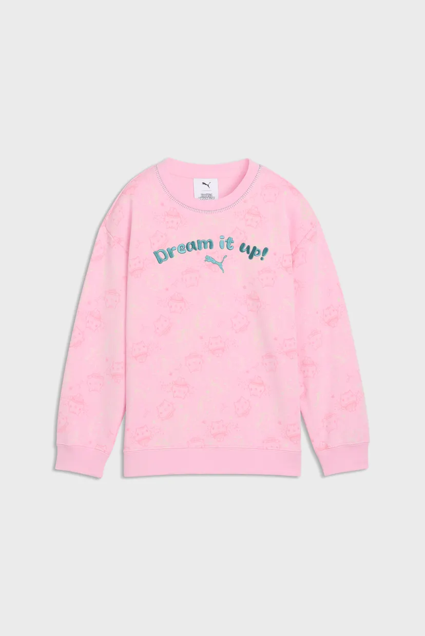 Дитячий рожевий світшот з візерунком PUMA x GABBY'S DOLLHOUSE Relaxed Printed Sweatshirt Kids 4