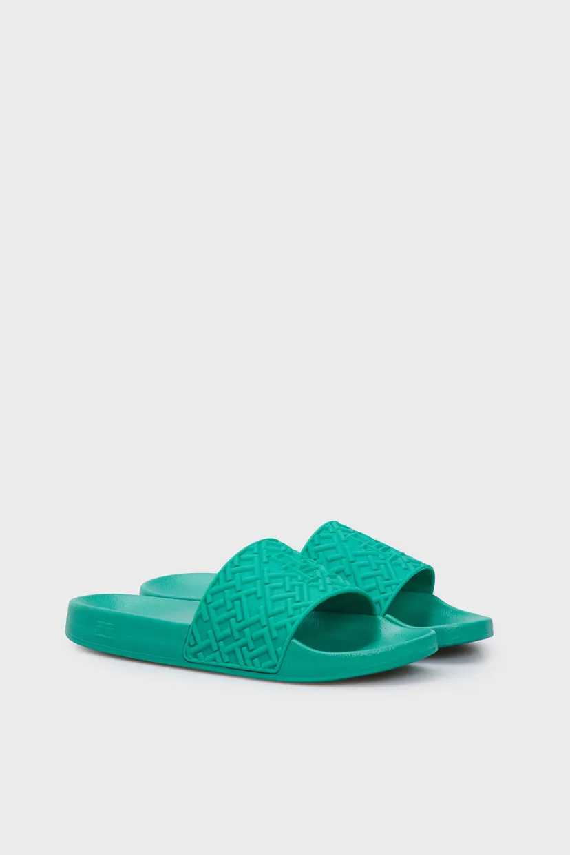 Жіночі зелені слайдери TH MONOGRAM POOL SLIDE 3