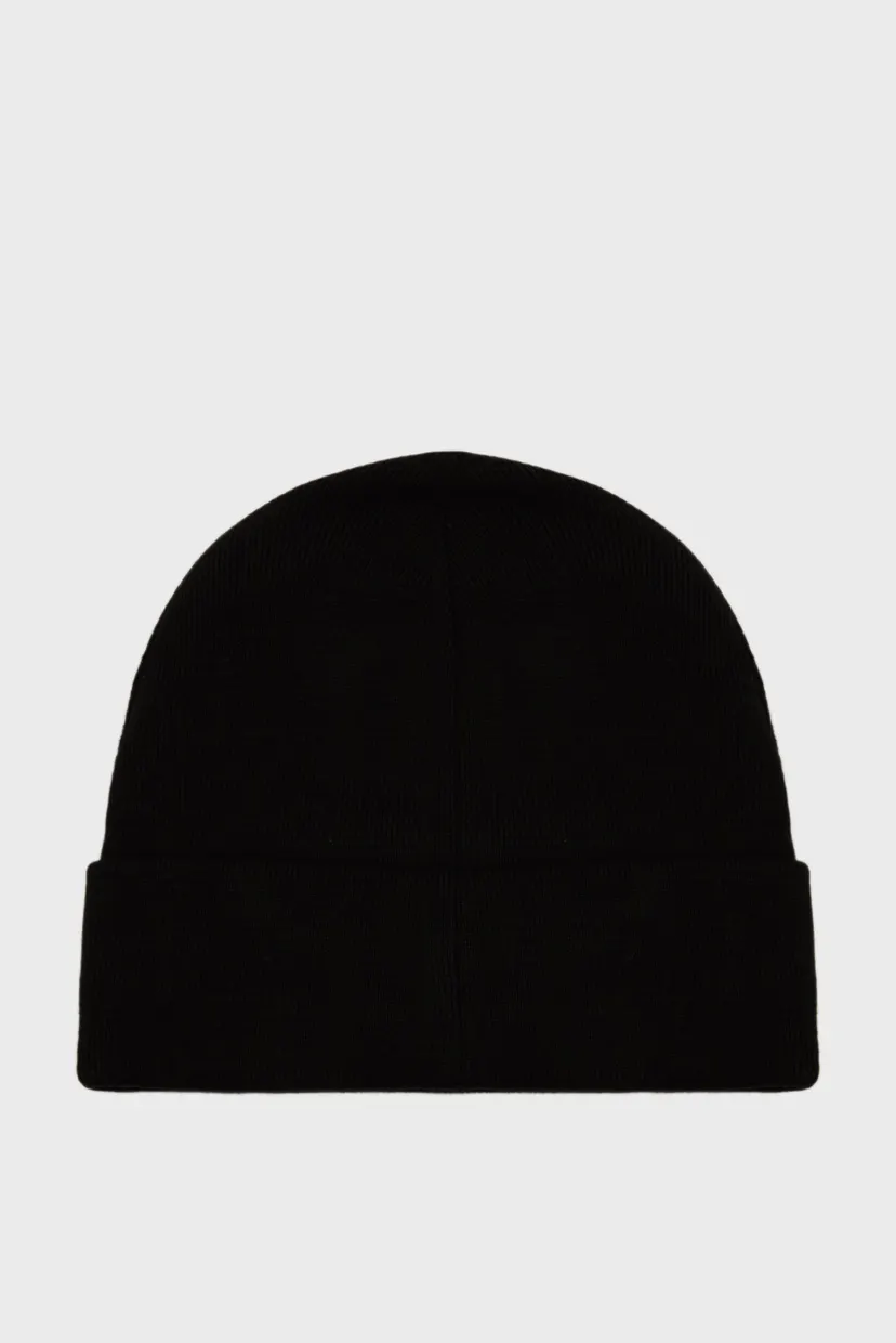 Чоловіча чорна шапка MONO LOGO PATCH BEANIE WARM 3
