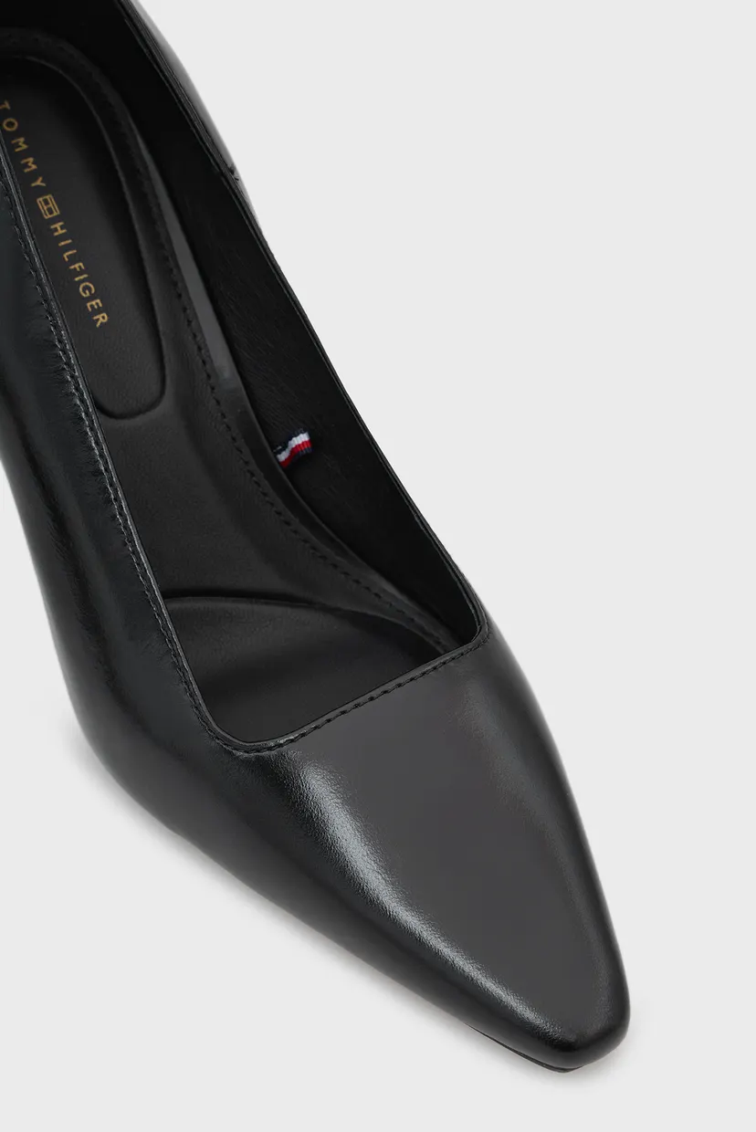 Жіночі чорні шкіряні човники SQUARED TOE HIGH HEEL 4