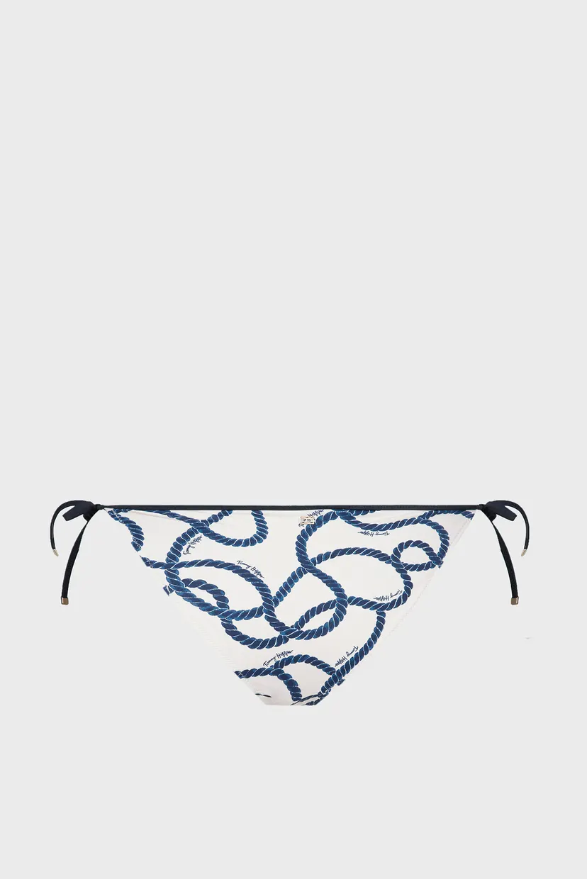 Жіночі білі трусики від купальника з візерунком STRING SIDE TIE PRINT 7