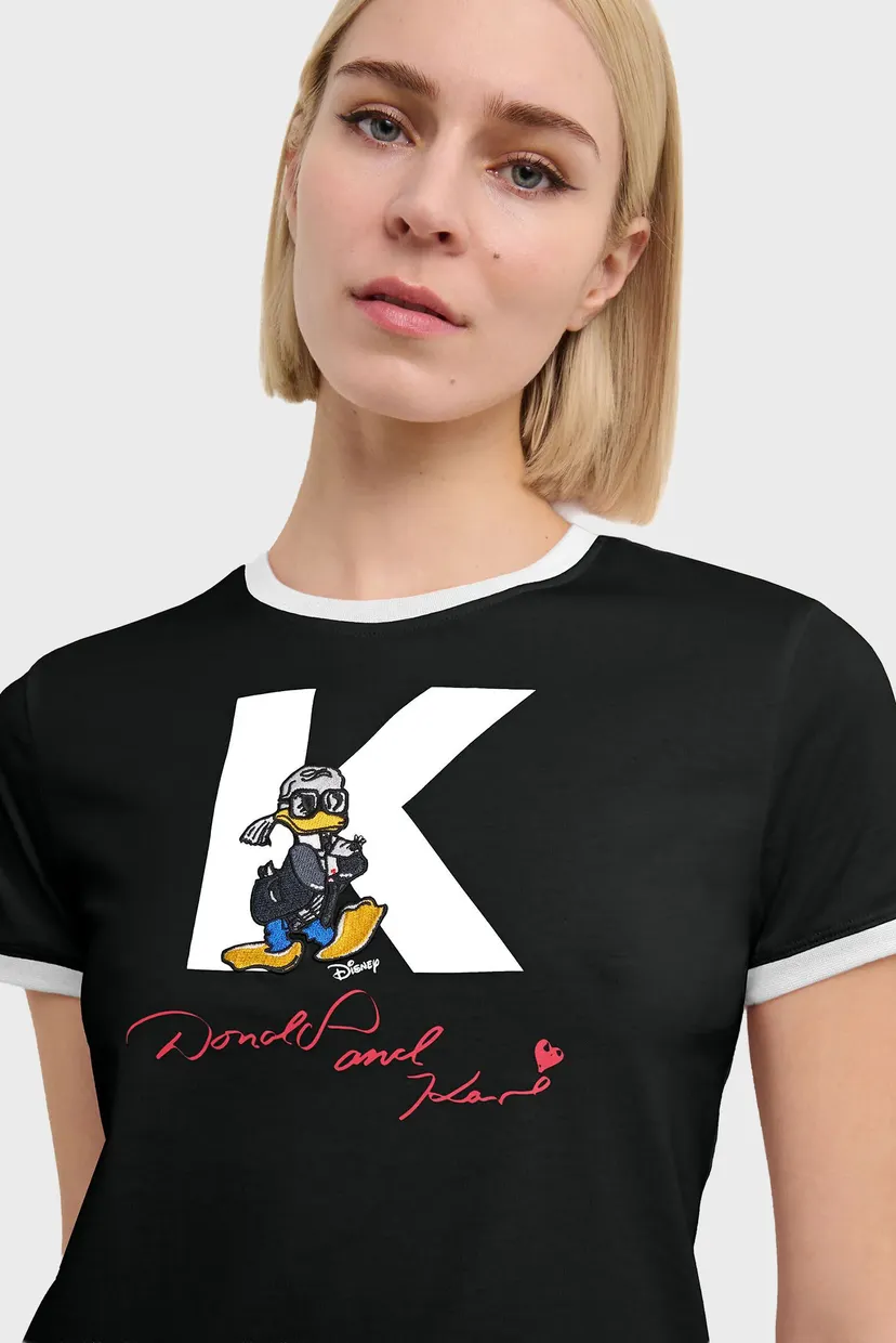 Женская черная футболка KL INITIAL X DISNEY 4