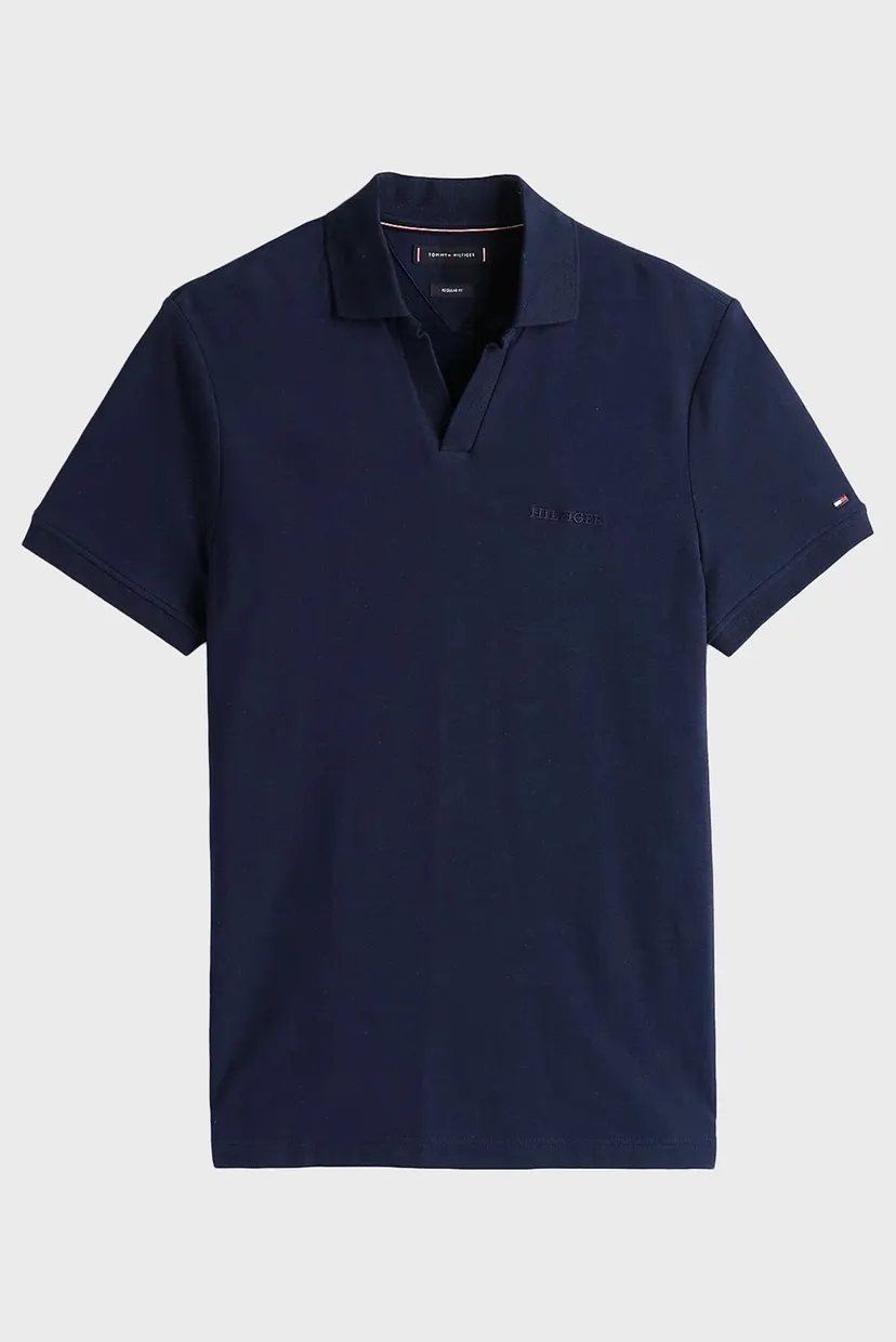 Чоловіче темно-синє поло COTTON LINEN TERRY 5