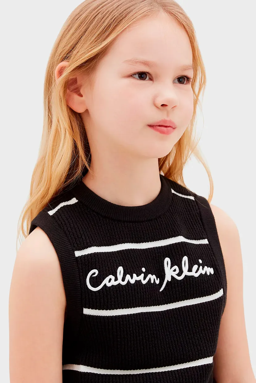 Дитячий чорний жилет у смужку SCRIPT LOGO VEST 5