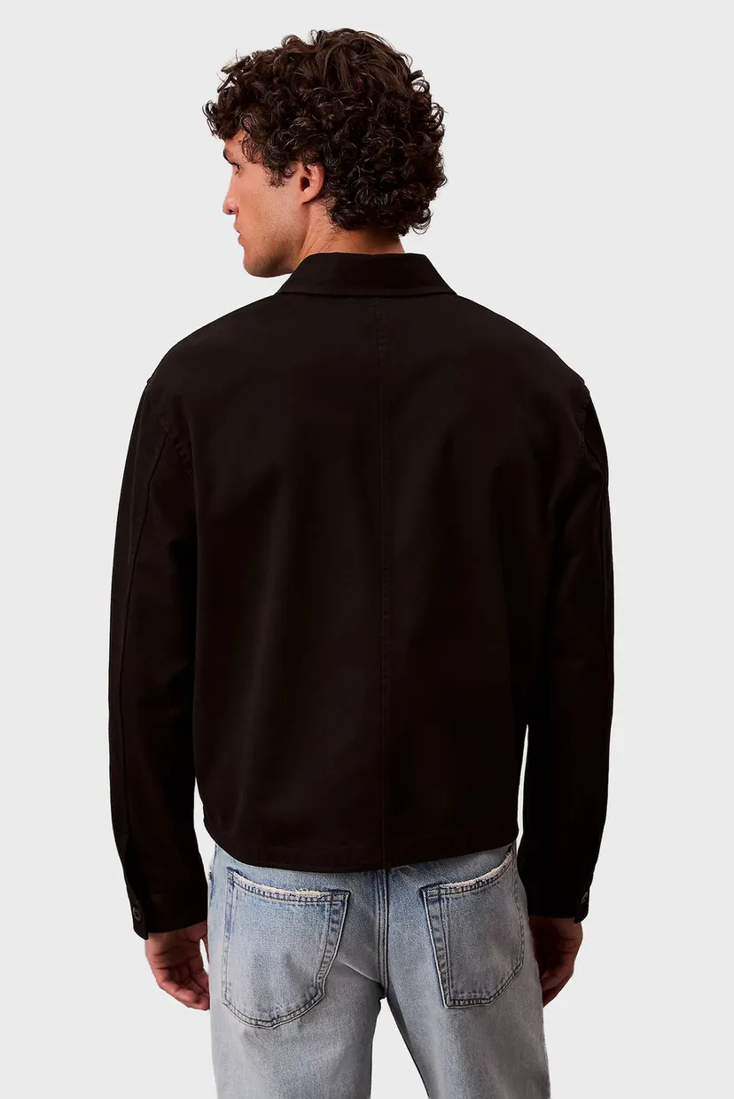 Чоловіча чорна сорочка LS COTTON OVERSHIRT 4