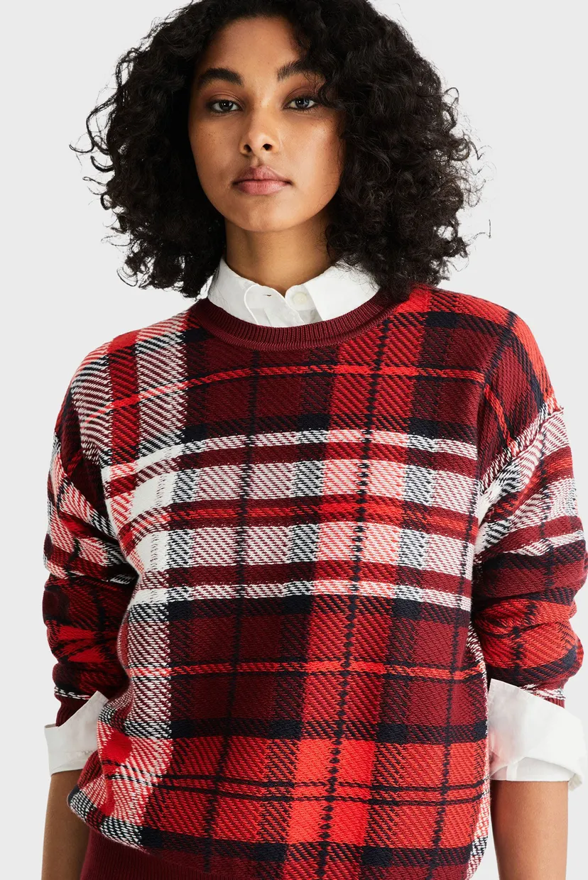 Жіночий картатий джемпер TARTAN CHECK CO C-NK 4