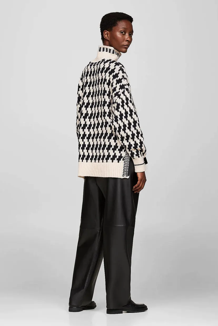 Жіночий вовняний светр з візерунком TEXTURED MOCK-NK LS 3