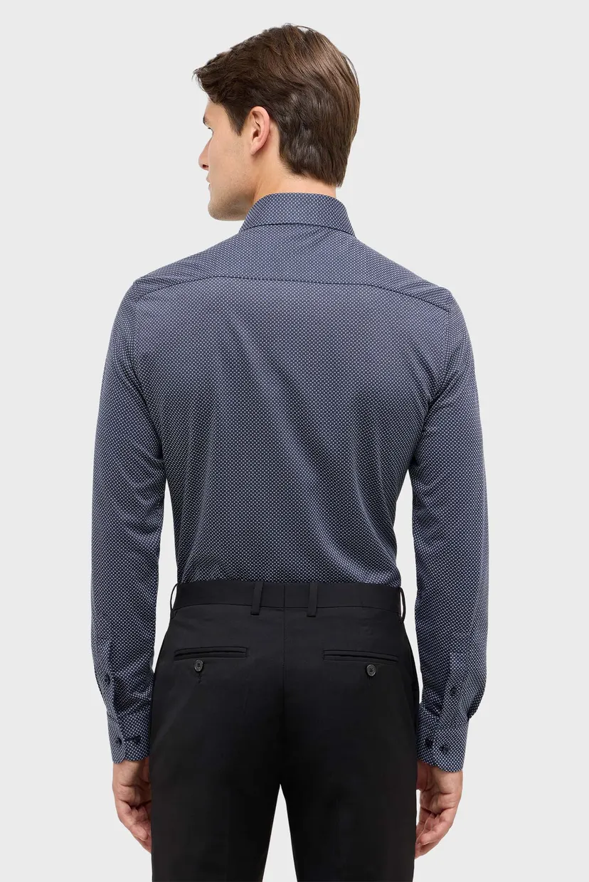 Чоловіча темно-синя сорочка з візерунком SLIM FIT 3