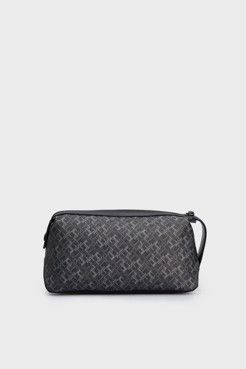 Чоловічий чорний несесер з візерунком TH MONOGRAM WASHBAG 4
