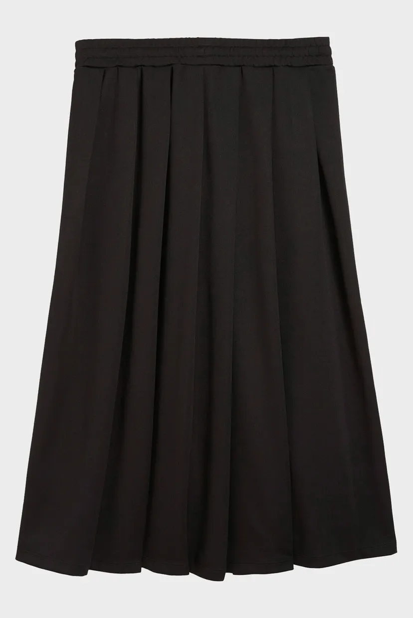 Женская черная юбка T7 Midi Pleated Skirt Women 5