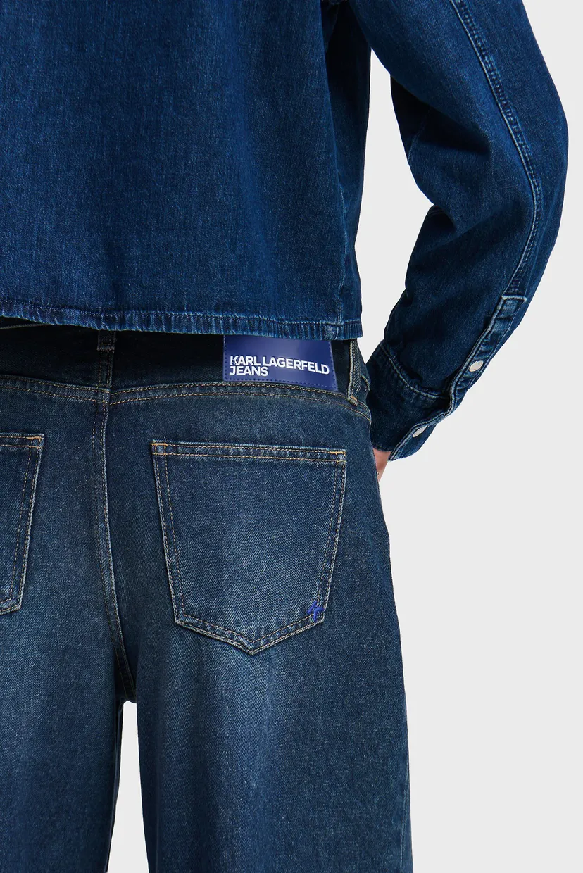 Женские синие джинсы wide leg 4