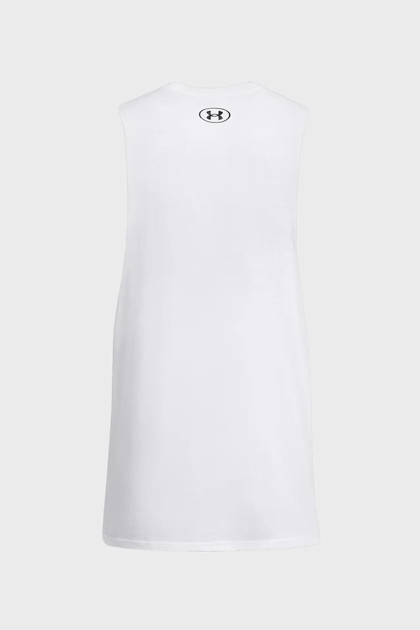 Чоловіча біла майка UA LEFT CHEST CUT OFF TANK 6