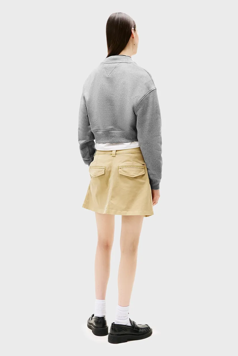 Жіночий сірий світшот TJW CROP CNECK COLLAR 3
